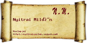 Nyitrai Milán névjegykártya