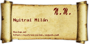 Nyitrai Milán névjegykártya